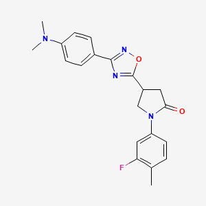 4-{3-[4-(Dimethylamino)phenyl]-1,2,4-oxadiazol-5-yl}-1-(3-fluoro-4-methylphenyl)pyrrolidin-2-one - 941893-52-3