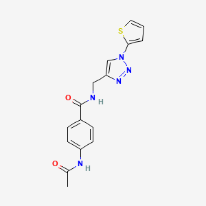 4-acetamido-N-((1-(thiophen-2-yl)-1H-1,2,3-triazol-4-yl)methyl)benzamide - 2034533-42-9