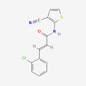 (2E)-3-(2-chlorophenyl)-N-(3-cyanothiophen-2-yl)prop-2-enamide - 865545-92-2