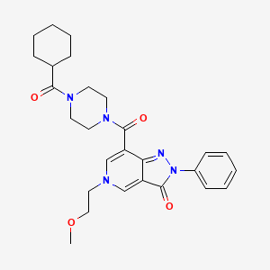7-(4-(cyclohexanecarbonyl)piperazine-1-carbonyl)-5-(2-methoxyethyl)-2-phenyl-2H-pyrazolo[4,3-c]pyridin-3(5H)-one - 1021095-76-0