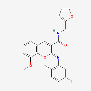(2Z)-2-[(5-fluoro-2-methylphenyl)imino]-N-(furan-2-ylmethyl)-8-methoxy-2H-chromene-3-carboxamide - 1327169-00-5