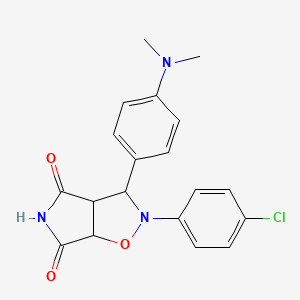 2-(4-chlorophenyl)-3-(4-(dimethylamino)phenyl)dihydro-2H-pyrrolo[3,4-d]isoxazole-4,6(5H,6aH)-dione - 474092-42-7