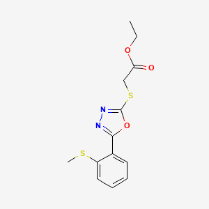 Ethyl 2-({5-[2-(methylsulfanyl)phenyl]-1,3,4-oxadiazol-2-yl}sulfanyl)acetate - 338968-09-5