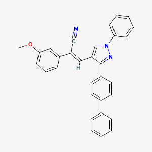 (2Z)-3-(3-{[1,1'-biphenyl]-4-yl}-1-phenyl-1H-pyrazol-4-yl)-2-(3-methoxyphenyl)prop-2-enenitrile - 956782-17-5