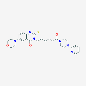 6-(Morpholin-4-yl)-3-{6-oxo-6-[4-(pyridin-2-yl)piperazin-1-yl]hexyl}-2-sulfanylidene-1,2,3,4-tetrahydroquinazolin-4-one - 689770-06-7