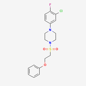 1-(3-Chloro-4-fluorophenyl)-4-((2-phenoxyethyl)sulfonyl)piperazine - 1351609-43-2