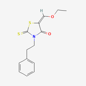 (5E)-5-(Ethoxymethylene)-3-(2-phenylethyl)-2-thioxo-1,3-thiazolidin-4-one - 828299-72-5