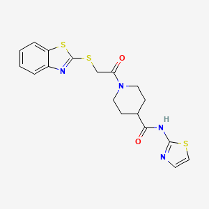 1-[2-(1,3-benzothiazol-2-ylsulfanyl)acetyl]-N-(1,3-thiazol-2-yl)piperidine-4-carboxamide - 1226447-63-7