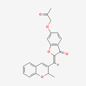 (Z)-2-((2-methyl-2H-chromen-3-yl)methylene)-6-(2-oxopropoxy)benzofuran-3(2H)-one - 879927-67-0