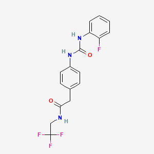 2-(4-(3-(2-fluorophenyl)ureido)phenyl)-N-(2,2,2-trifluoroethyl)acetamide - 1234871-66-9
