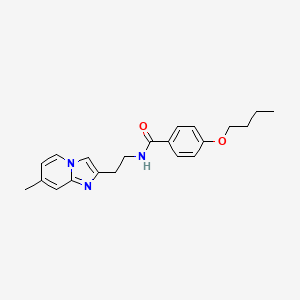 4-butoxy-N-(2-(7-methylimidazo[1,2-a]pyridin-2-yl)ethyl)benzamide - 868977-90-6