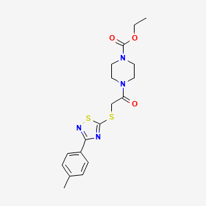 Ethyl 4-(2-((3-(p-tolyl)-1,2,4-thiadiazol-5-yl)thio)acetyl)piperazine-1-carboxylate - 864916-99-4