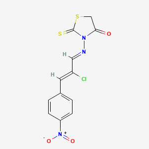 3-{[2-Chloro-3-(4-nitrophenyl)-2-propenylidene]amino}-2-thioxo-1,3-thiazolan-4-one - 882750-06-3