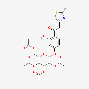[3,4,5-TRIS(ACETYLOXY)-6-{3-HYDROXY-4-[2-(2-METHYL-1,3-THIAZOL-4-YL)ACETYL]PHENOXY}OXAN-2-YL]METHYL ACETATE - 1093230-09-1