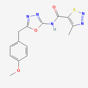 N-(5-(4-methoxybenzyl)-1,3,4-oxadiazol-2-yl)-4-methyl-1,2,3-thiadiazole-5-carboxamide - 1208525-13-6