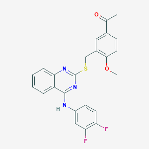 1-{3-[({4-[(3,4-difluorophenyl)amino]quinazolin-2-yl}sulfanyl)methyl]-4-methoxyphenyl}ethan-1-one - 688356-08-3