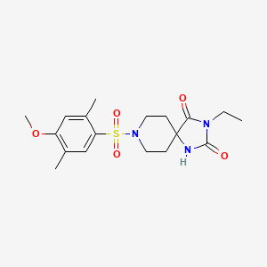 3-Ethyl-8-((4-methoxy-2,5-dimethylphenyl)sulfonyl)-1,3,8-triazaspiro[4.5]decane-2,4-dione - 1021040-32-3