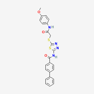 N-(5-((2-((4-methoxyphenyl)amino)-2-oxoethyl)thio)-1,3,4-thiadiazol-2-yl)-[1,1'-biphenyl]-4-carboxamide - 392294-01-8