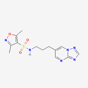 3,5-dimethyl-N-(3-{[1,2,4]triazolo[1,5-a]pyrimidin-6-yl}propyl)-1,2-oxazole-4-sulfonamide - 1904057-78-8