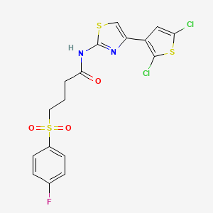 N-(4-(2,5-dichlorothiophen-3-yl)thiazol-2-yl)-4-((4-fluorophenyl)sulfonyl)butanamide - 941950-72-7