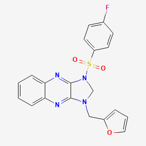 1-((4-fluorophenyl)sulfonyl)-3-(furan-2-ylmethyl)-2,3-dihydro-1H-imidazo[4,5-b]quinoxaline - 845803-97-6