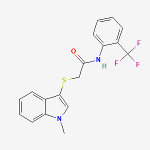 2-((1-methyl-1H-indol-3-yl)thio)-N-(2-(trifluoromethyl)phenyl)acetamide - 450348-71-7