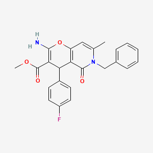 methyl 2-amino-6-benzyl-4-(4-fluorophenyl)-7-methyl-5-oxo-5,6-dihydro-4H-pyrano[3,2-c]pyridine-3-carboxylate - 758702-47-5