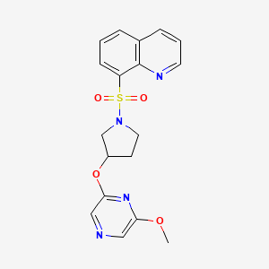 8-((3-((6-Methoxypyrazin-2-yl)oxy)pyrrolidin-1-yl)sulfonyl)quinoline - 2034499-45-9