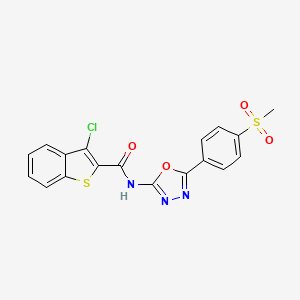 3-chloro-N-[5-(4-methanesulfonylphenyl)-1,3,4-oxadiazol-2-yl]-1-benzothiophene-2-carboxamide - 886911-45-1