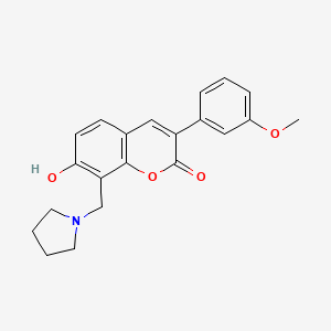 7-hydroxy-3-(3-methoxyphenyl)-8-(pyrrolidin-1-ylmethyl)-2H-chromen-2-one - 951943-43-4