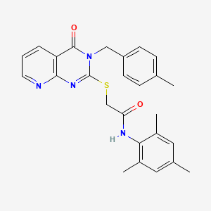 2-({3-[(4-methylphenyl)methyl]-4-oxo-3H,4H-pyrido[2,3-d]pyrimidin-2-yl}sulfanyl)-N-(2,4,6-trimethylphenyl)acetamide - 902911-19-7