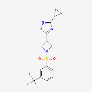 3-Cyclopropyl-5-(1-((3-(trifluoromethyl)phenyl)sulfonyl)azetidin-3-yl)-1,2,4-oxadiazole - 1351658-47-3