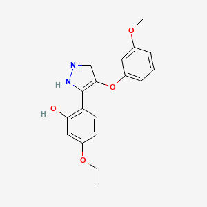 5-ethoxy-2-[4-(3-methoxyphenoxy)-1H-pyrazol-3-yl]phenol - 714940-88-2