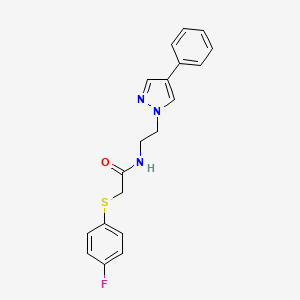 2-((4-fluorophenyl)thio)-N-(2-(4-phenyl-1H-pyrazol-1-yl)ethyl)acetamide - 2034368-80-2