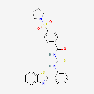 3-[2-(1,3-benzothiazol-2-yl)phenyl]-1-[4-(pyrrolidine-1-sulfonyl)benzoyl]thiourea - 477537-06-7