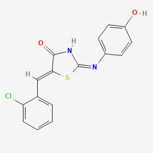 (2Z,5Z)-5-(2-chlorobenzylidene)-2-((4-hydroxyphenyl)imino)thiazolidin-4-one - 461673-90-5