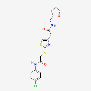 2-[2-({[(4-chlorophenyl)carbamoyl]methyl}sulfanyl)-1,3-thiazol-4-yl]-N-[(oxolan-2-yl)methyl]acetamide - 953991-82-7