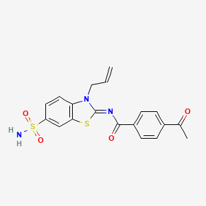 (Z)-4-acetyl-N-(3-allyl-6-sulfamoylbenzo[d]thiazol-2(3H)-ylidene)benzamide - 865176-12-1