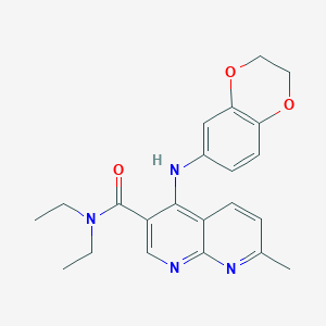 4-[(2,3-dihydro-1,4-benzodioxin-6-yl)amino]-N,N-diethyl-7-methyl-1,8-naphthyridine-3-carboxamide - 1251565-97-5