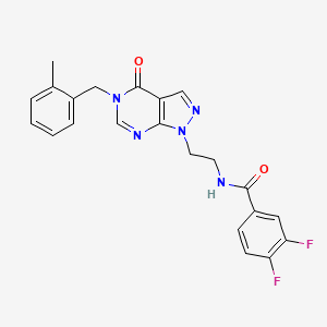 3,4-difluoro-N-(2-(5-(2-methylbenzyl)-4-oxo-4,5-dihydro-1H-pyrazolo[3,4-d]pyrimidin-1-yl)ethyl)benzamide - 922086-82-6
