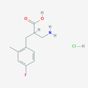 3-Amino-2-[(4-fluoro-2-methylphenyl)methyl]propanoic acid hydrochloride - 2089257-02-1