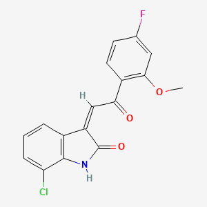 (3Z)-7-chloro-3-[2-(4-fluoro-2-methoxyphenyl)-2-oxoethylidene]-1,3-dihydro-2H-indol-2-one - 1180028-71-0