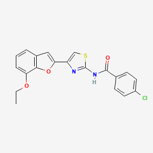 4-chloro-N-[4-(7-ethoxy-1-benzofuran-2-yl)-1,3-thiazol-2-yl]benzamide - 921569-23-5