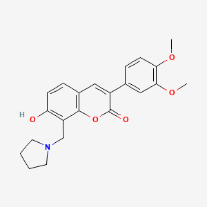 3-(3,4-dimethoxyphenyl)-7-hydroxy-8-(pyrrolidin-1-ylmethyl)-2H-chromen-2-one - 887218-25-9