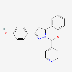 4-(5-(pyridin-4-yl)-5,10b-dihydro-1H-benzo[e]pyrazolo[1,5-c][1,3]oxazin-2-yl)phenol - 899984-81-7
