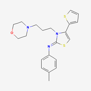 (2Z)-N-(4-methylphenyl)-3-[3-(morpholin-4-yl)propyl]-4-(thiophen-2-yl)-2,3-dihydro-1,3-thiazol-2-imine - 898606-14-9