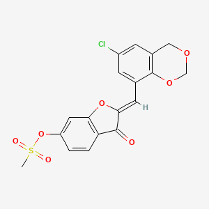 (Z)-2-((6-chloro-4H-benzo[d][1,3]dioxin-8-yl)methylene)-3-oxo-2,3-dihydrobenzofuran-6-yl methanesulfonate - 929418-57-5