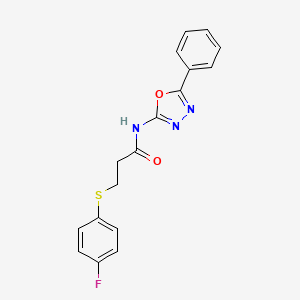 3-[(4-fluorophenyl)sulfanyl]-N-(5-phenyl-1,3,4-oxadiazol-2-yl)propanamide - 896359-12-9