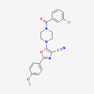 5-(4-(3-Chlorobenzoyl)piperazin-1-yl)-2-(4-methoxyphenyl)oxazole-4-carbonitrile - 903863-83-2