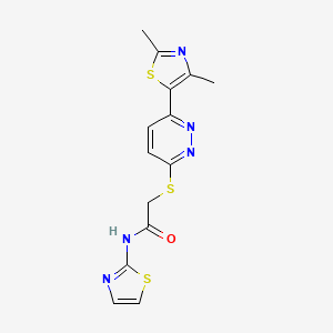 2-((6-(2,4-dimethylthiazol-5-yl)pyridazin-3-yl)thio)-N-(thiazol-2-yl)acetamide - 894008-96-9